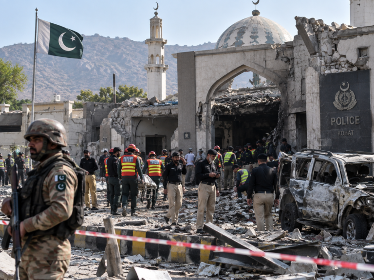 Aftermath at the Damaged Police Compound