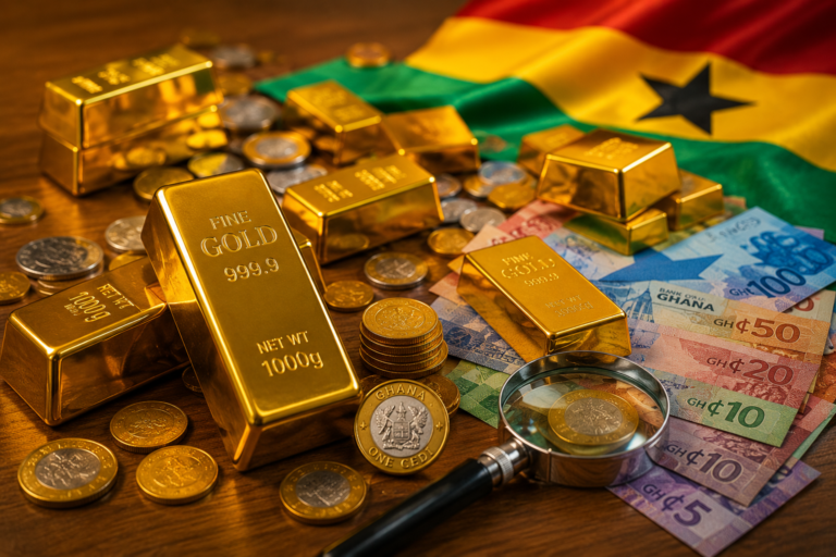 Gold doré being processed at a refinery in Ghana