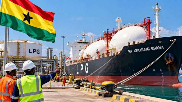 Ghanaian LPG Tanker at Industrial Port
