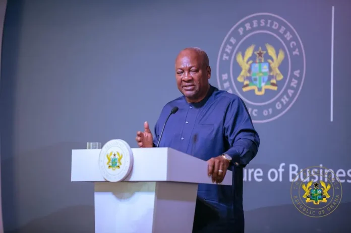 President John Dramani Mahama addressing the 2026 Mining in Motion Summit in Accra